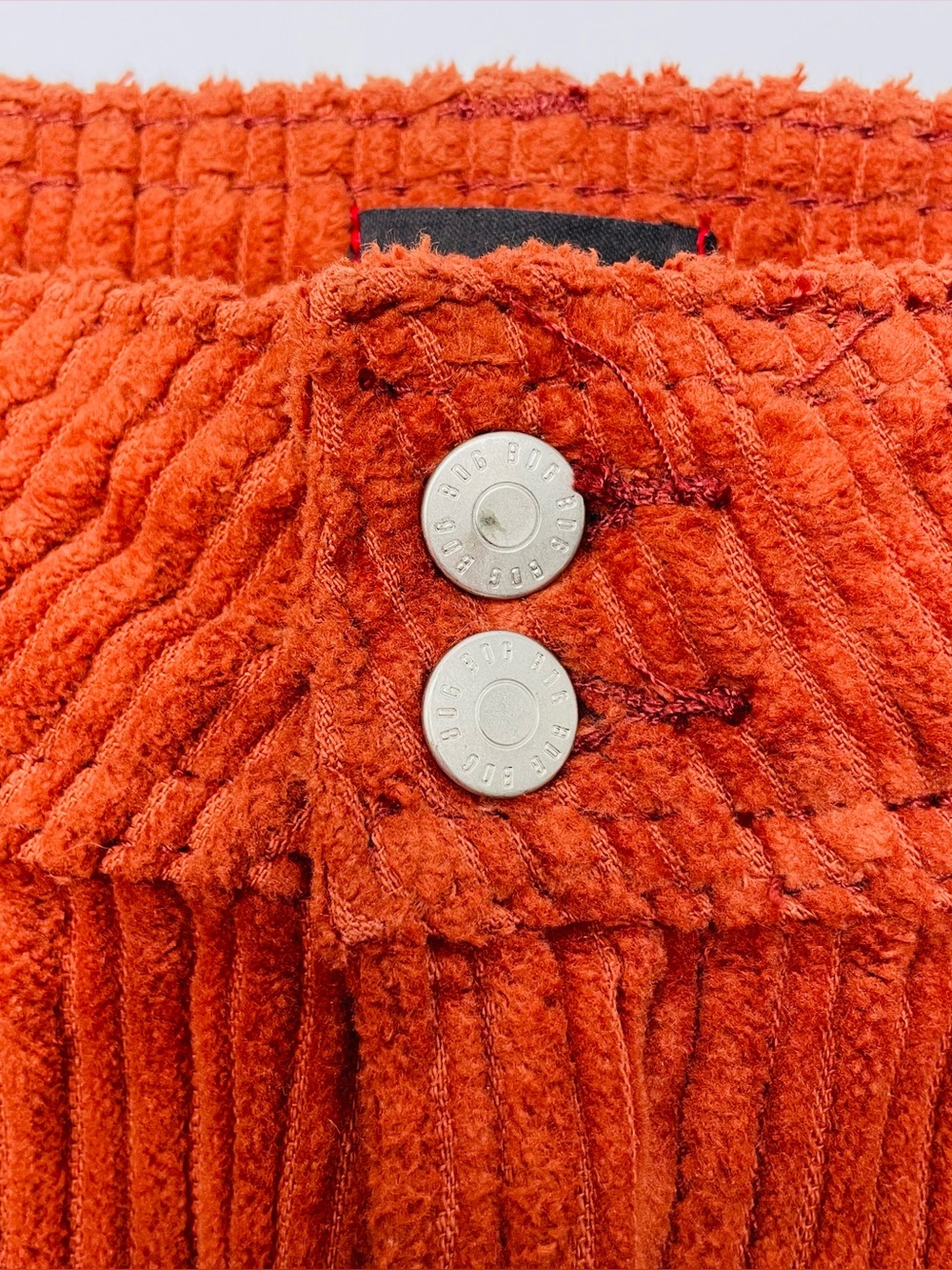 BDG Rust Burnt Orange Corduroy Zip Pocket Fall Autumn Casual Mini Skirt | Medium - Picture 3 of 8